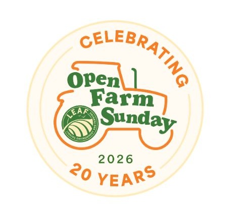 The Open Farm Sunday 20th anniversary logo.